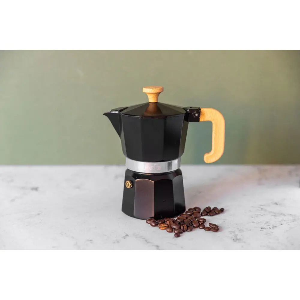 La Cafetiere Venice 3-Cup 150Ml Espresso Maker Aluminum Coffee Pot (Black) 2
