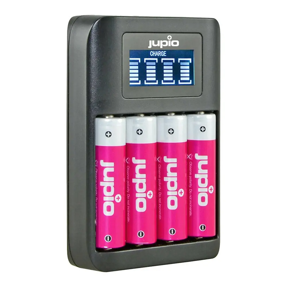 Jupio 4-Slot Octo Fast Battery Charger With Lcd Screen For Aa And Aaa Batteries 2