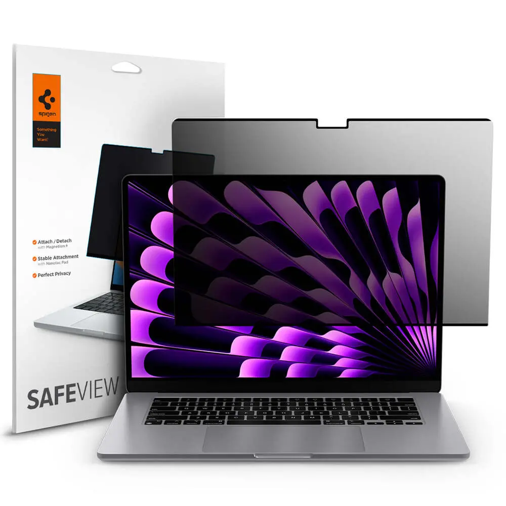 Spigen Macbook Air 15" Safe View Screen Protector 1Pc (Black) 1