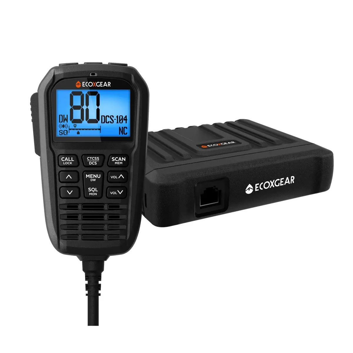 Ecoxgear Exg3000 5W Compact Fixed Mount Uhf Cb Radio With Multi-Colour Lcd & Mic 1