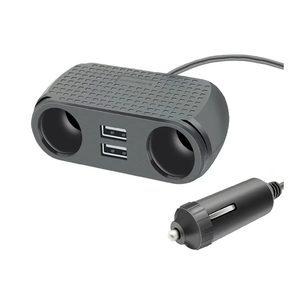 Sansai Car Charger Adapter With 2 Usb Ports & 2 Dc Sockets 1