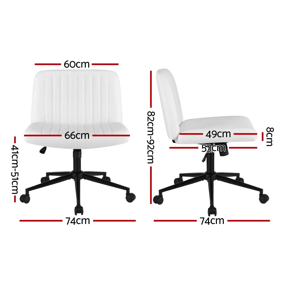 Artiss Criss Cross Fabric Office Chair With Wheels (White) 2