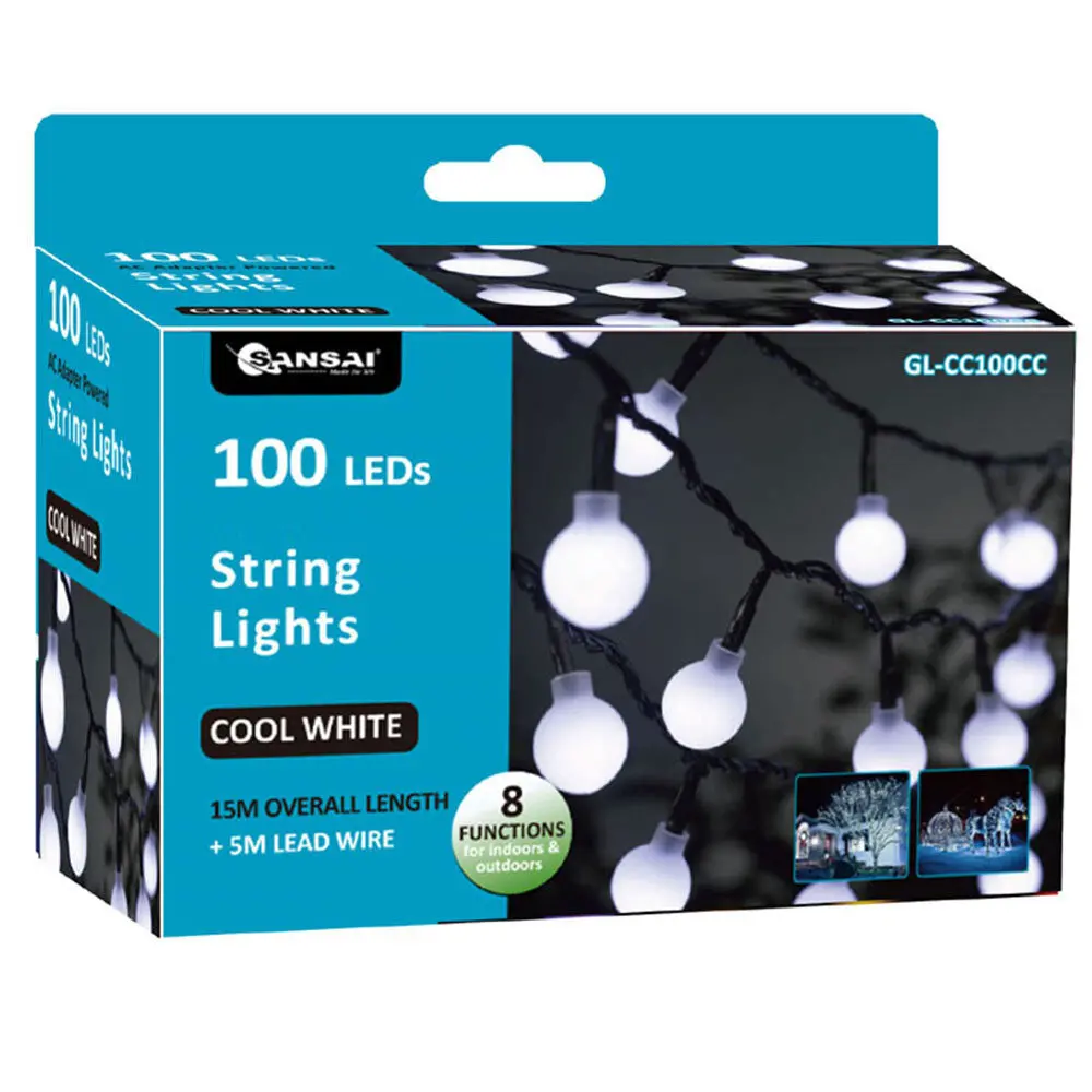 Sansai 100 Led Globe String Lights  (Cool White) 1