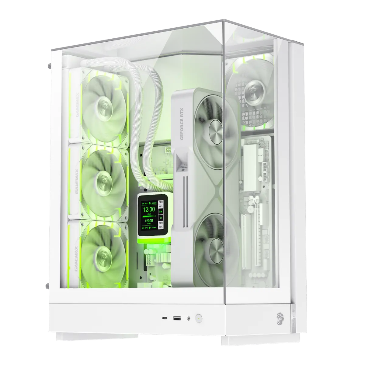 Gamemax T20 Wh Micro-Atx Compact Gaming Case (White) 1