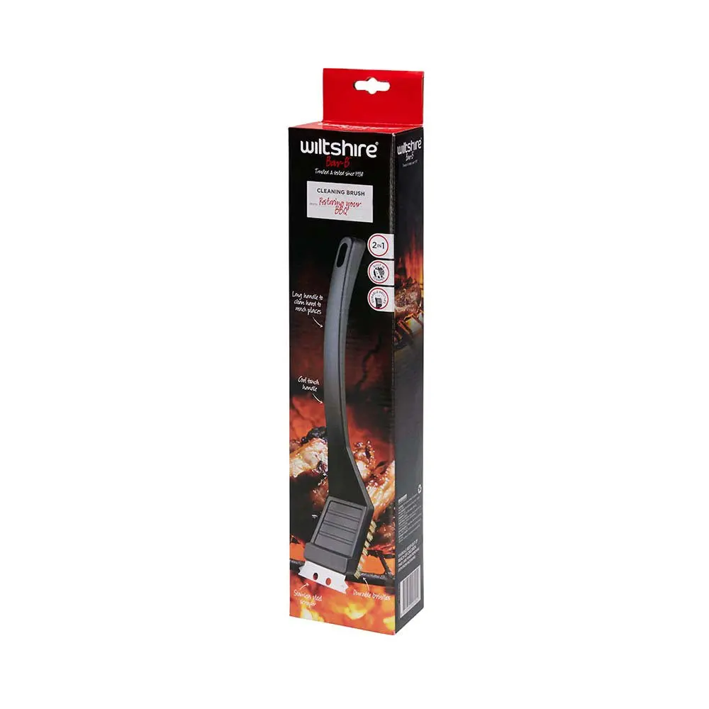 Wiltshire Bar-B Barbeque Metal Bristle Long Handle Cleaning Brush 2