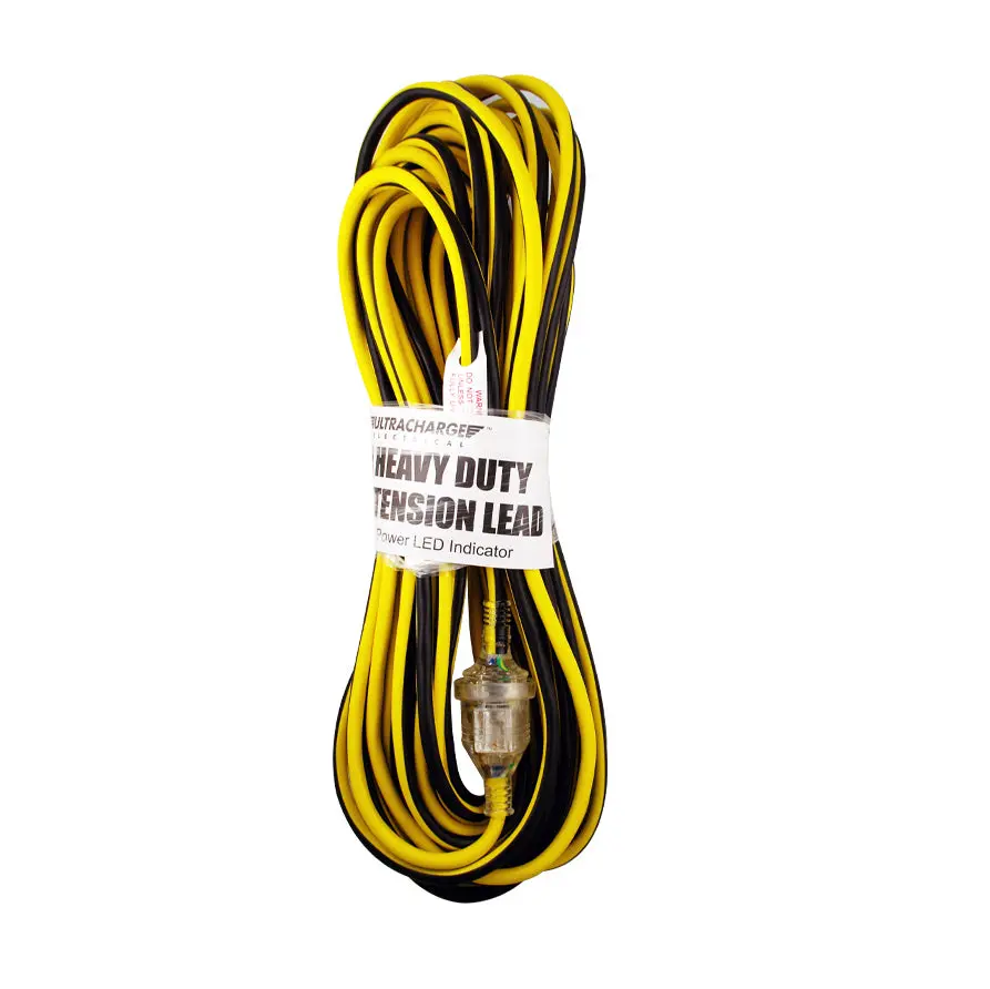Ultracharge 25M Heavy Duty Extension Lead 10A 2400W (Yellow) 1