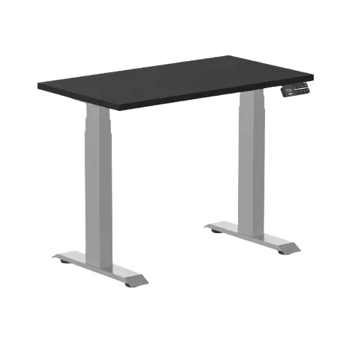 Desky Dual Mini Sit Stand Desk 900X500 Black Desktop And Grey Frame 1