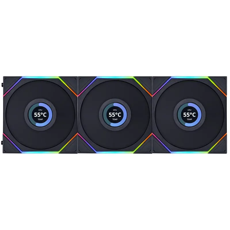 Lian Li Uni Fan Tl Lcd 120 Argb 120Mm Black Pwm Fan - 3 Pack (12Tllcd3b) 1
