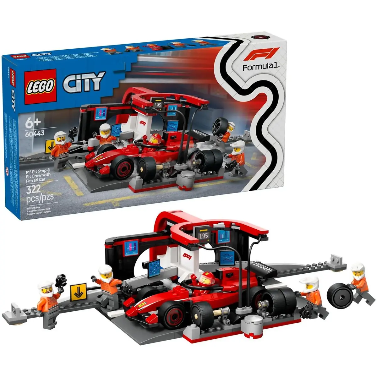 Lego 60443 F1® Pit Stop & Pit Crew With Ferrari Car - City 1