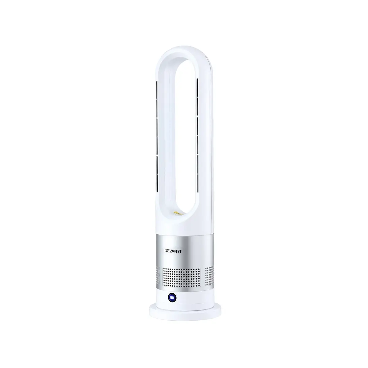 Devanti Bladeless Tower Fan Heater And Cooler 2In1 Portable Oscillation Fan For Bedroom Room Office Use White 1