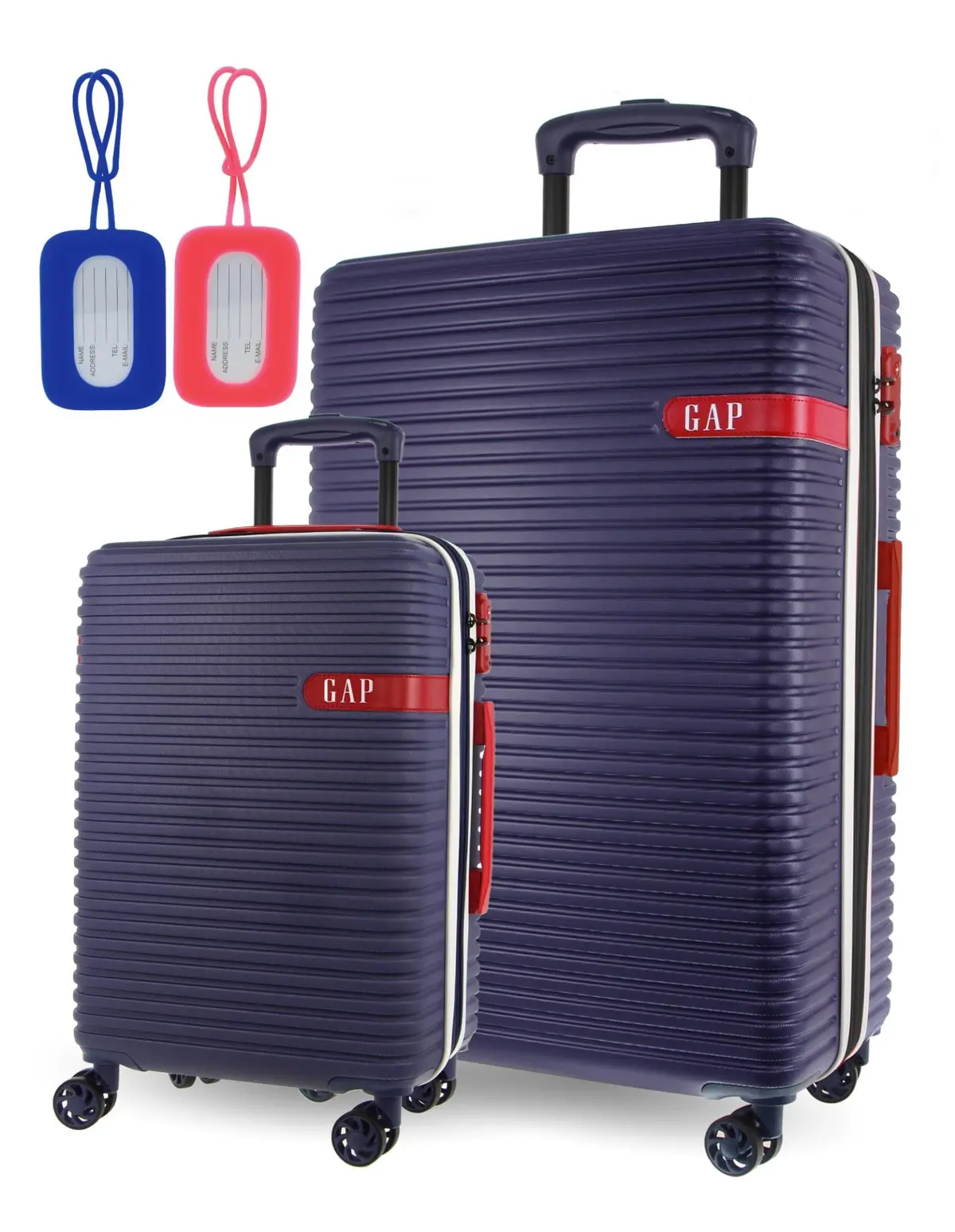 Gap Hard-Shell Suitcase Large Cabin Luggage Set With Tag (Navy) [2-Pieces] 1