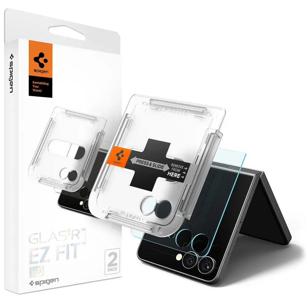 Spigen Samsung Galaxy Z Flip 7 Glas.Tr Ez Fit Hd 2Pcs Glass Screen Protector - Clear 1