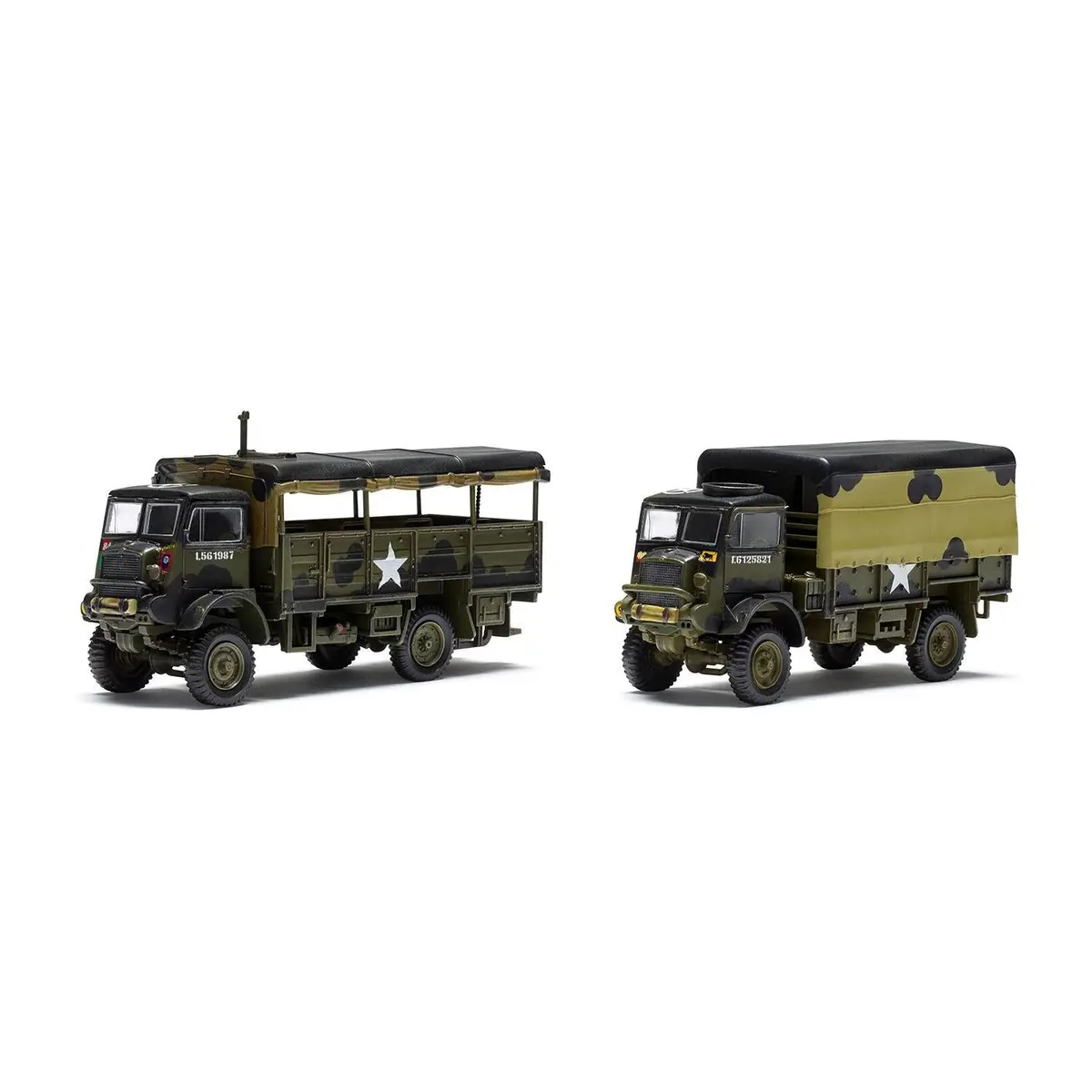 Airfix 1/76 Wwii 3-Ton 4X4 General Service And Troop Trucks 1