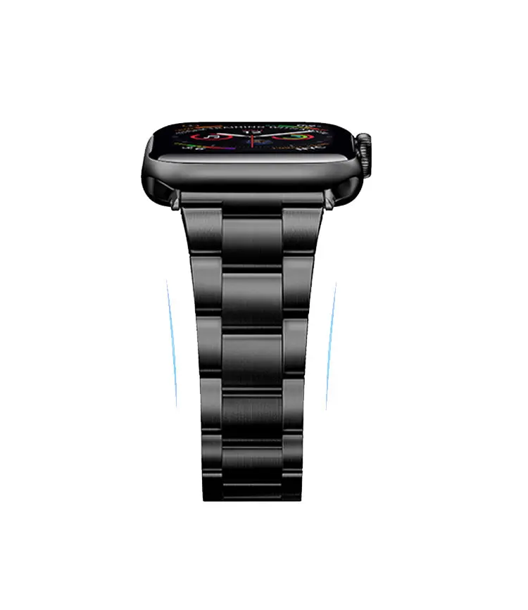 Friendie Sydney Steel Link Band For Apple Watch - Black (Large) 1