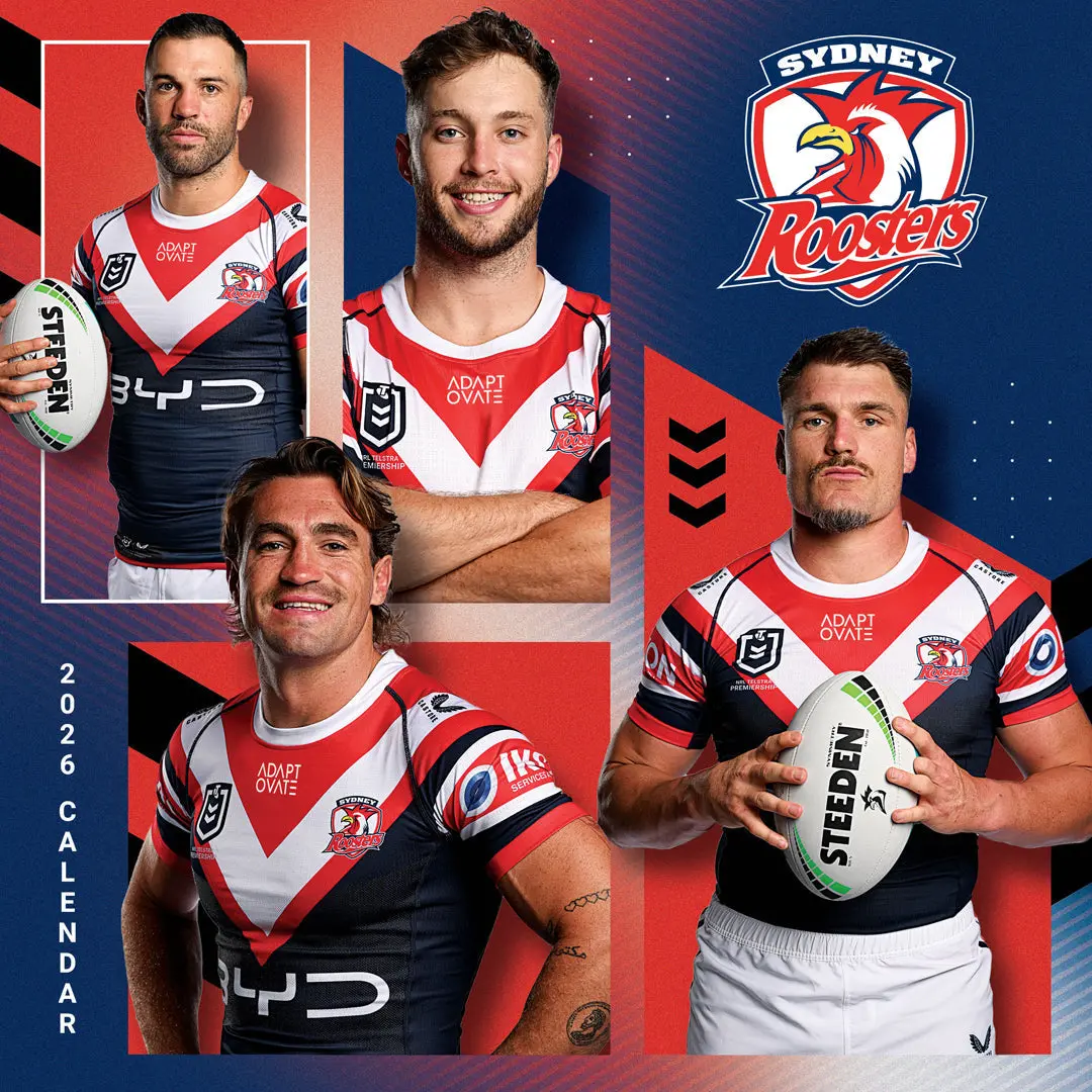 Paper Pocket Nrl Sydney Roosters 2026 Calendar 1