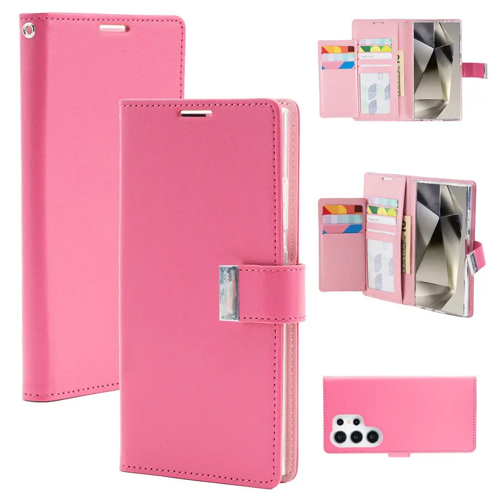 Goospery Rich Diary For Samsung Galaxy S25 Ultra - Hot Pink, Magsafe 1