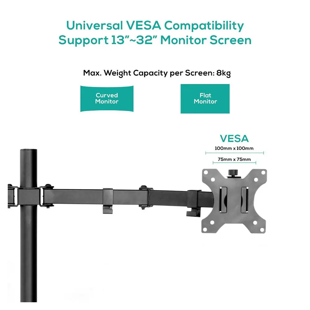 Activiva Ergolife 13"-32" Dual Monitor Screen Double Joint Monitor Arm 2