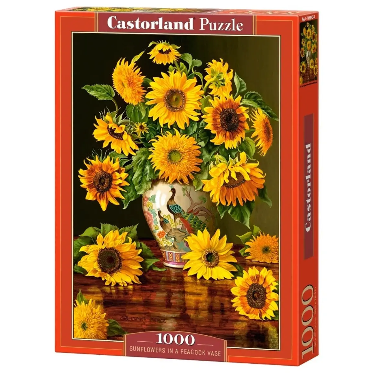 Castorland 1000-Pieces Sunflowers In A Peacock Vase Puzzle 1