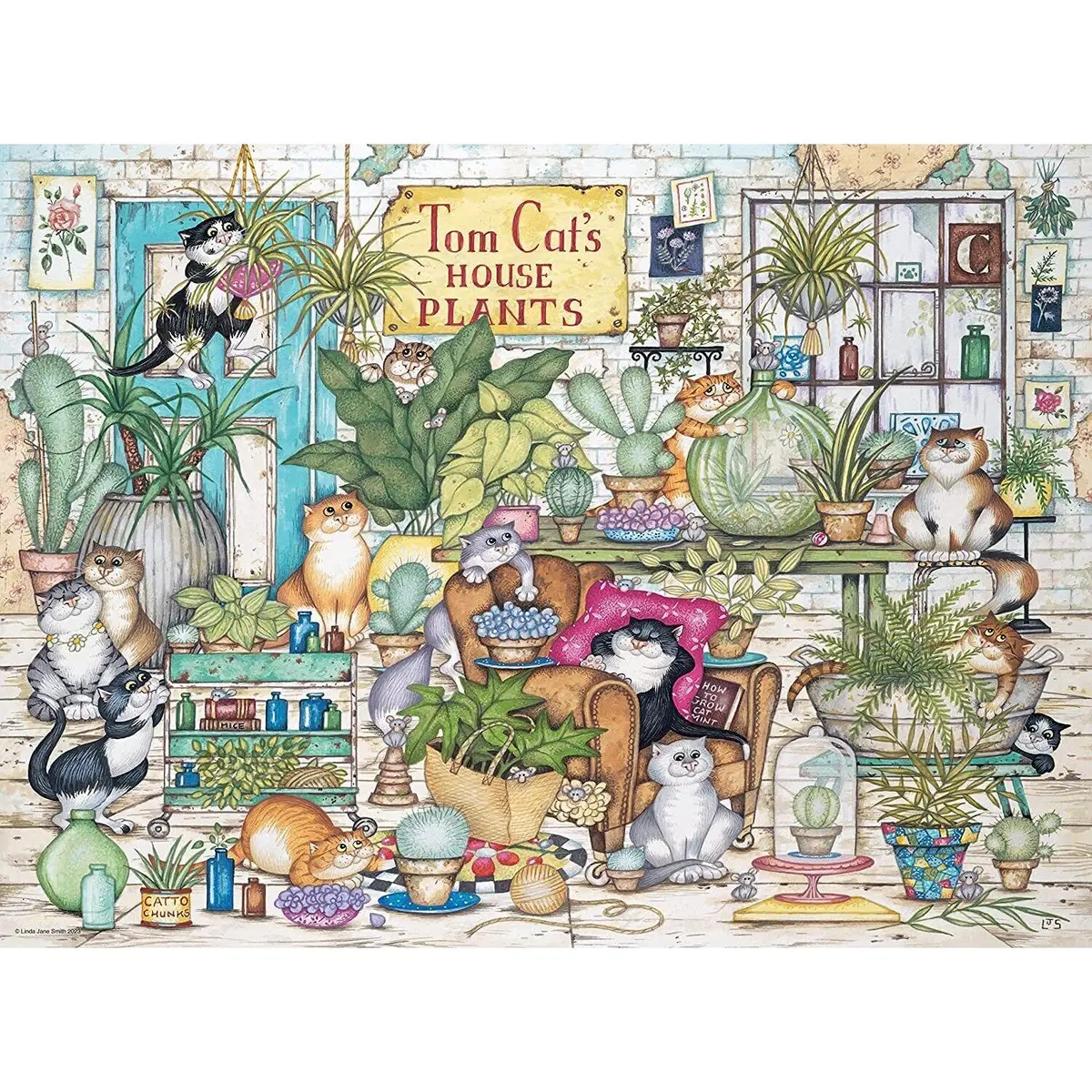 Ravensburger 500Pc Crazy Cats Tom Cat's House Plants Puzzle 2