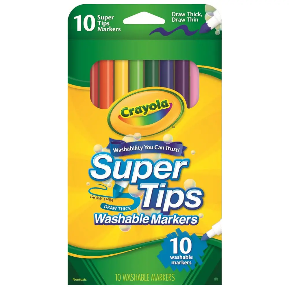 10Pc Crayola Super Tips Washable Markers Art/Craft Pen 4Y+ 2