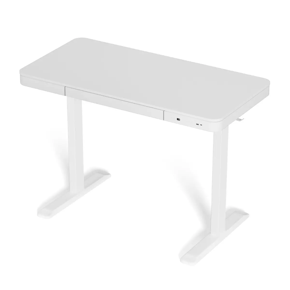 Artiss Standing Desk Motorised Electric Desks Drawer 120Cm White 1