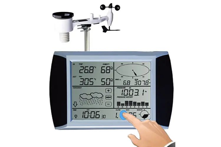 Tesa Ws1081 Solar Powered Touch Panel Weather Center With Pc Interface 1