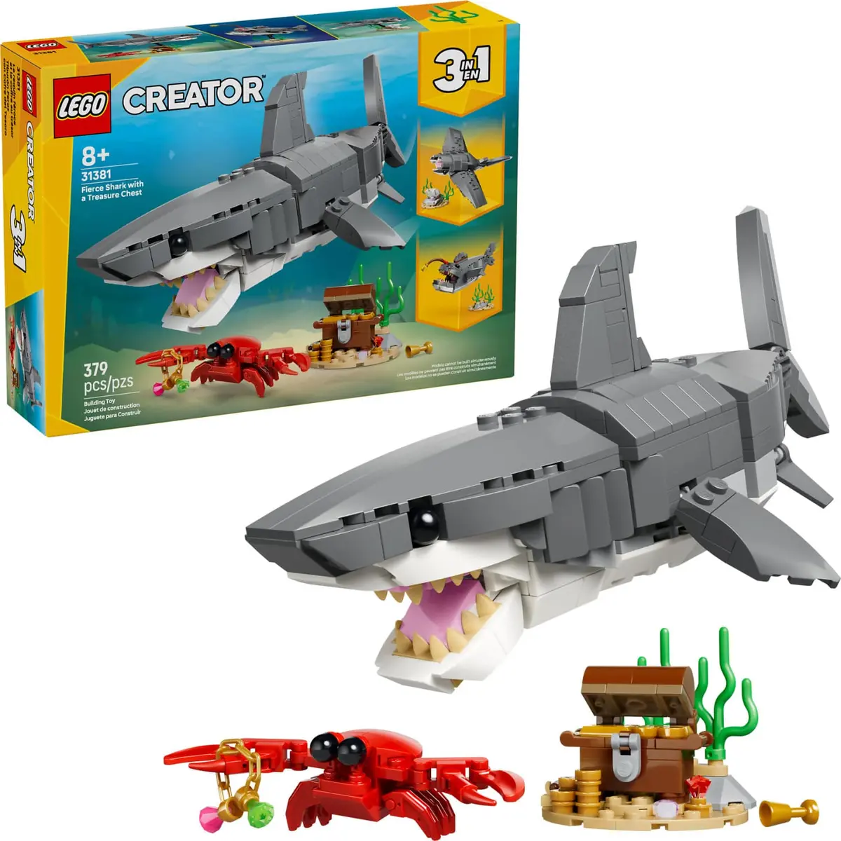 Lego 31381 Fierce Shark With A Treasure Chest - Creator 3-In-1 1