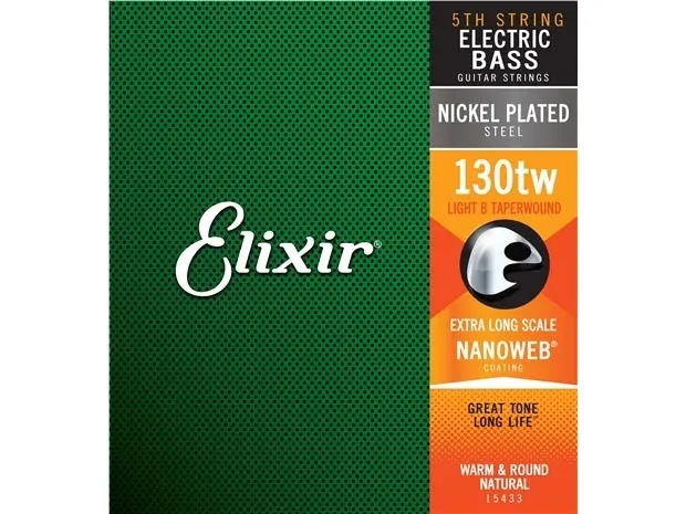 Elixir #15433 Bass Guitar Nano Steel 0.130 Xl-Tw Single Strings 1