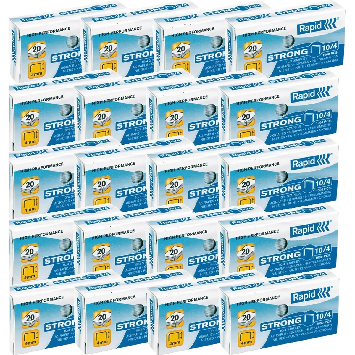 Rapid Strong Staples 10/4 Box 1000 Pack 20 1