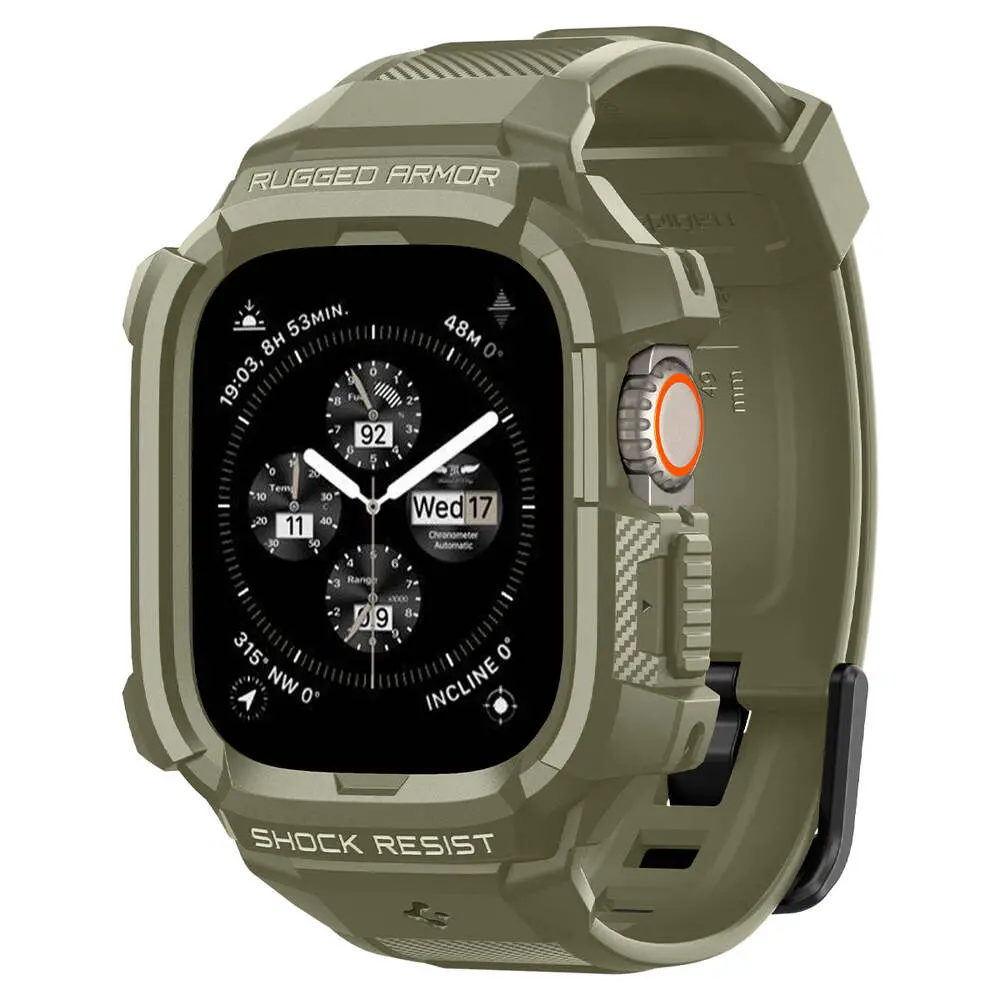 Spigen Apple Watch 49Mm Rugged Armor Pro Case (Khaki) 1