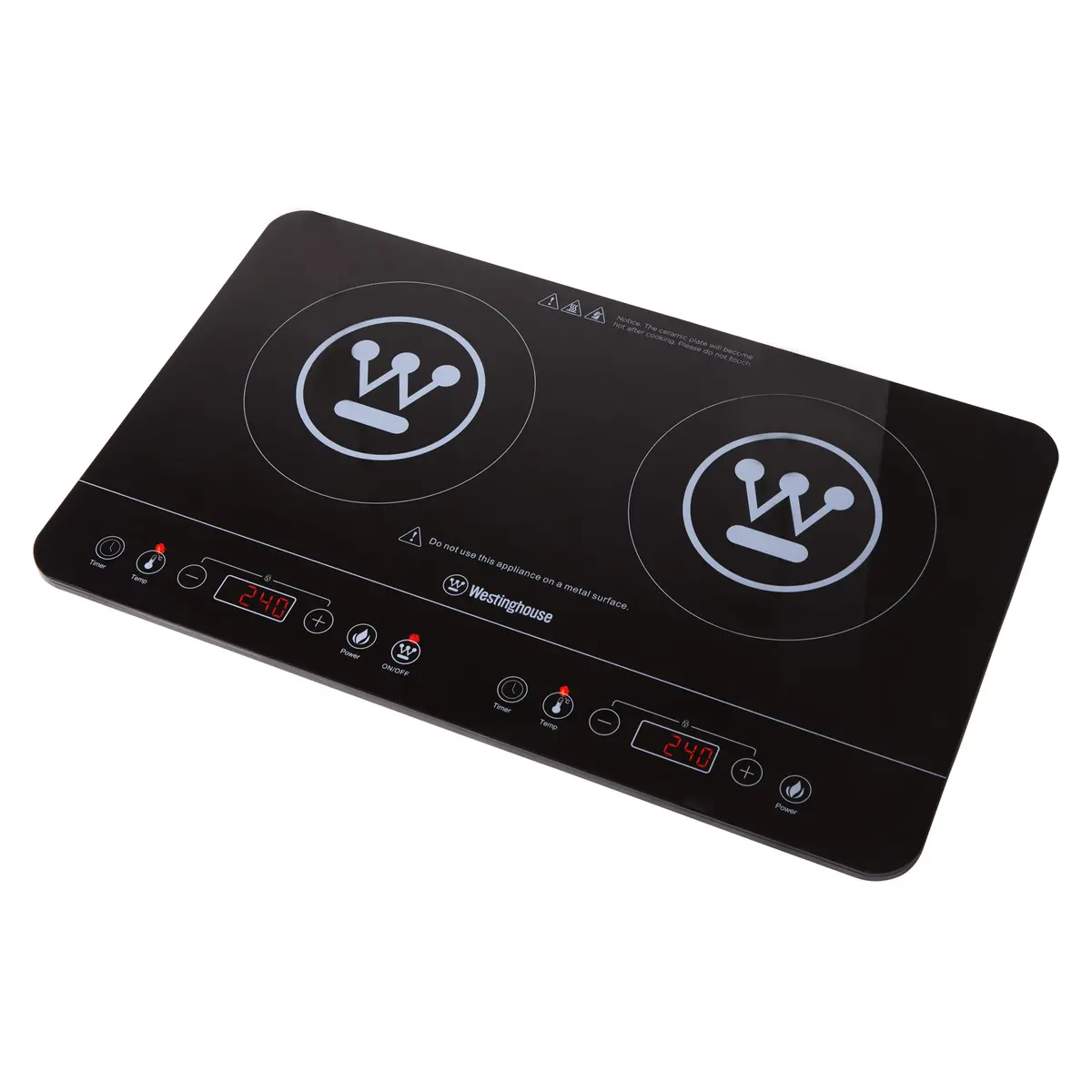 Westinghouse Electric 2400W Slimline Portable Double Induction Cooktop With Led Display 1