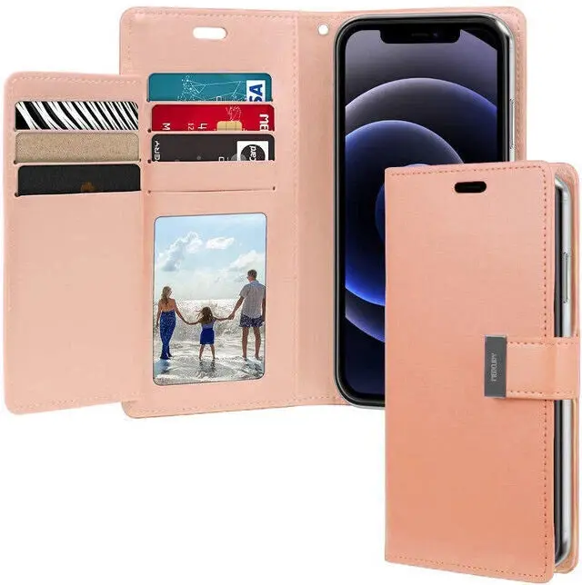 Goospery Rich Diary Case For Iphone 13 - Rose Gold 1