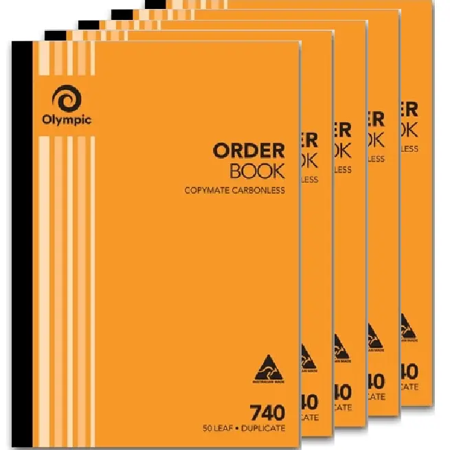 Olympic 5 Pack 740 Duplicate Order Book Carbonless 50 Leaf Bulk 1