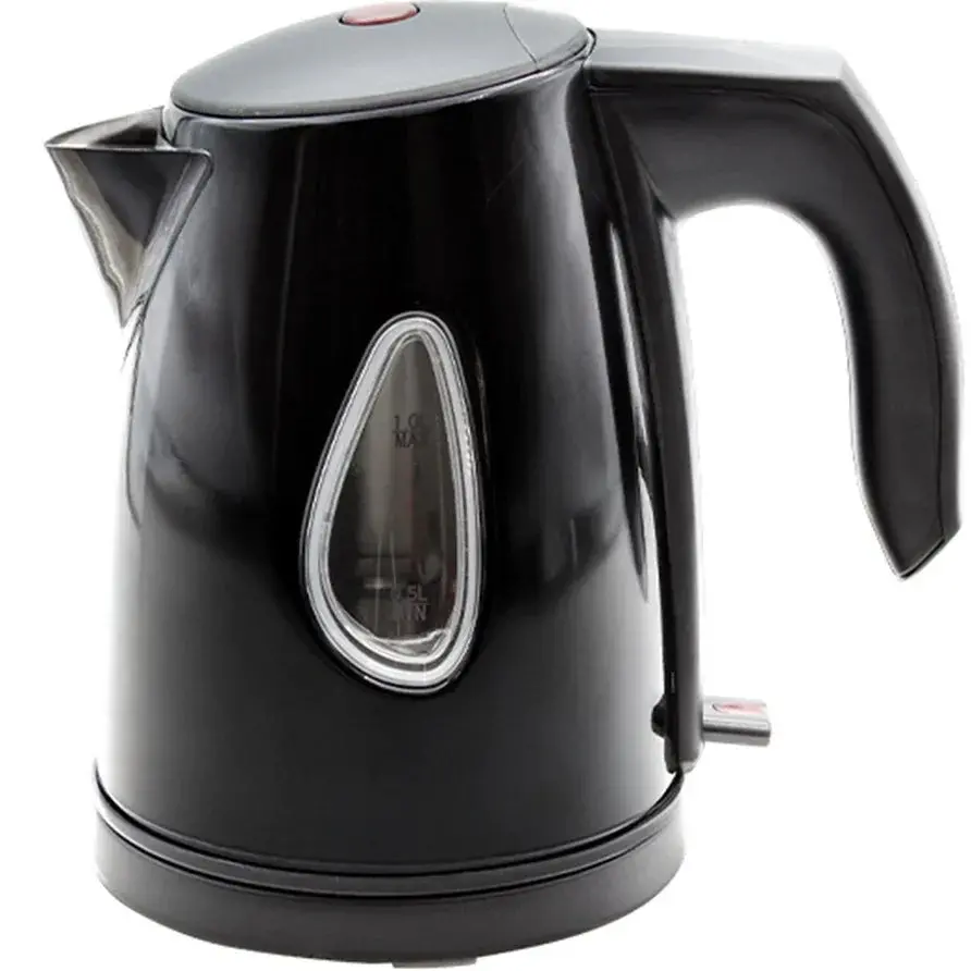 Nero Vista Kettle 1L Litre Jug Compact Water Boiler Black Stainless Steel Coffee Tea Hotel 1