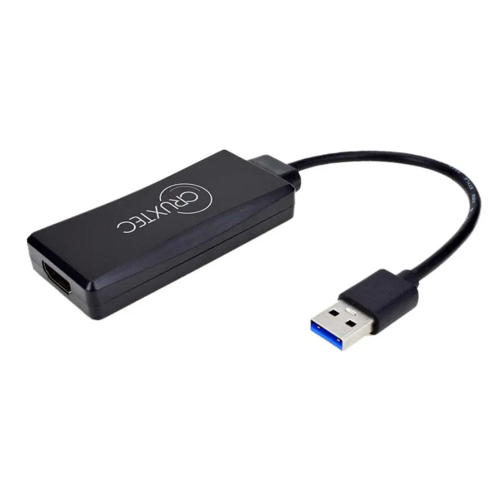 Cruxtec Usb To Hdmi Female 15Cm Cable Adapter - Black 1