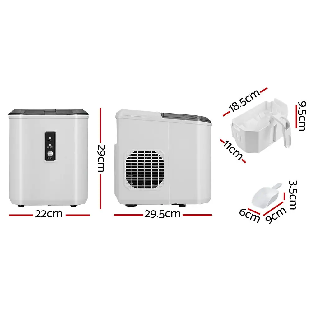 Devanti 12Kg Ice Maker Machine With Scoop Holder (White) 2