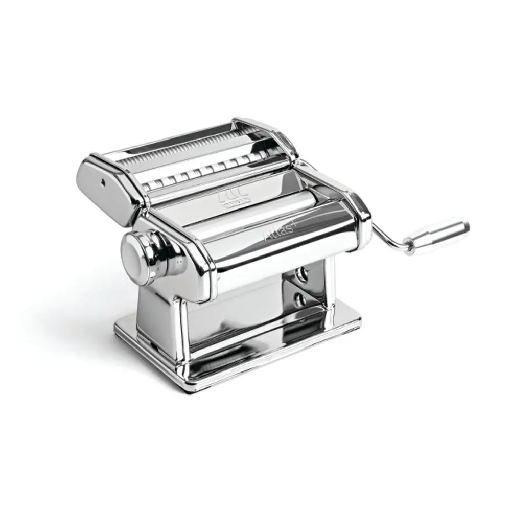 Marcato Atlas Plus Pasta Machine Stainless Steel With 4 Shape Settings (Silver) 1