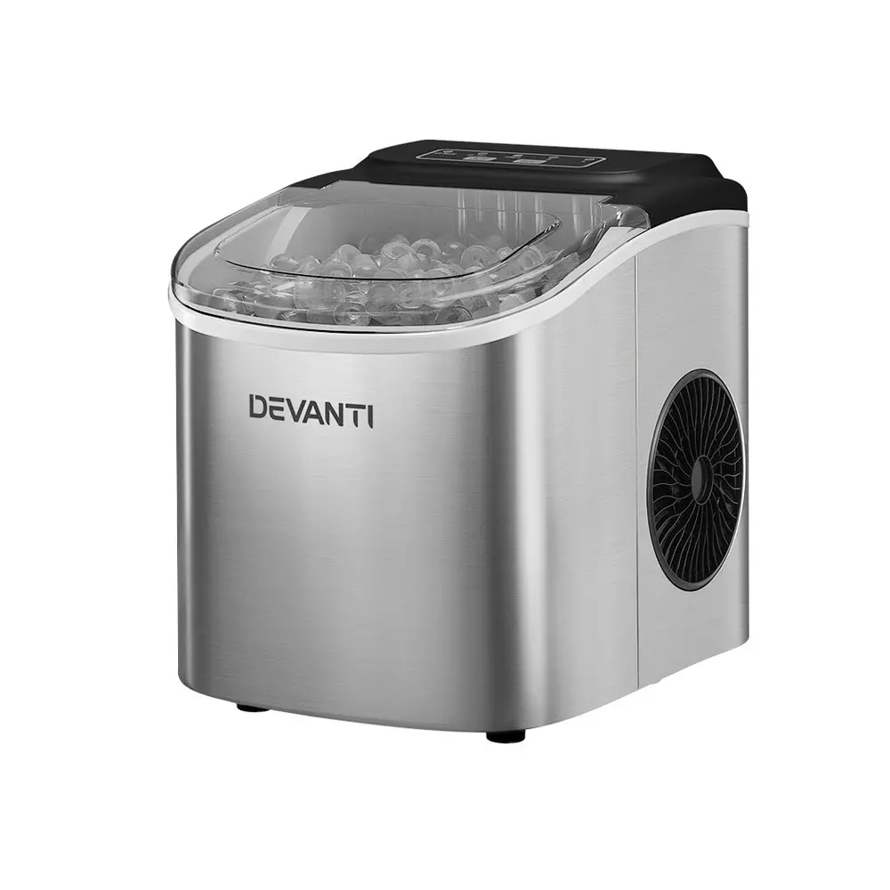 Devanti 12Kg Ice Maker Machine With Self-Cleaning (Silver) 1
