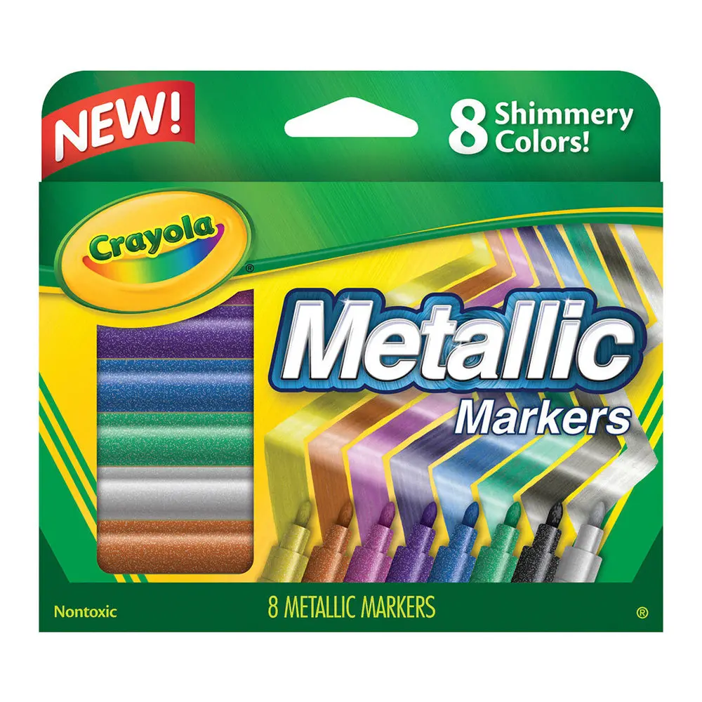 Crayola Metallic Markers Colouring/Drawing Art/Craft 3Y+ [8-Pieces] 1