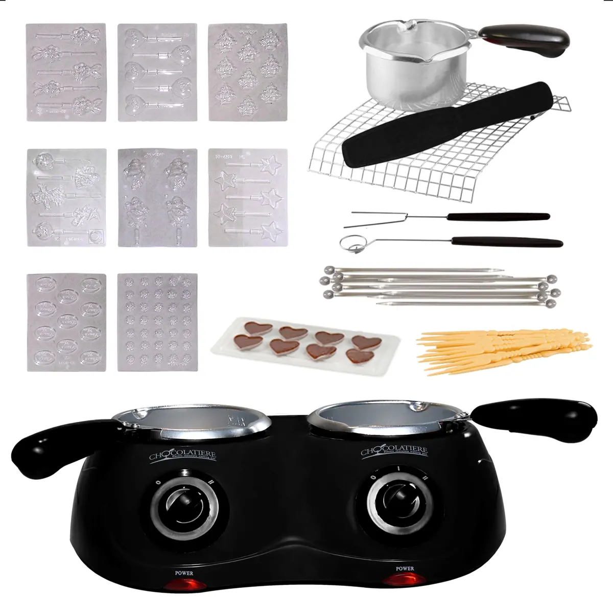 Total Chef Deluxe Chocolatiere Dual Chocolate Melter, 500G Black 1