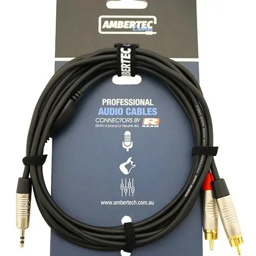 Ambertec Cables Y Cable 3M Rean 3.5Mm Trs Plug - 2 X Rca Plug 1