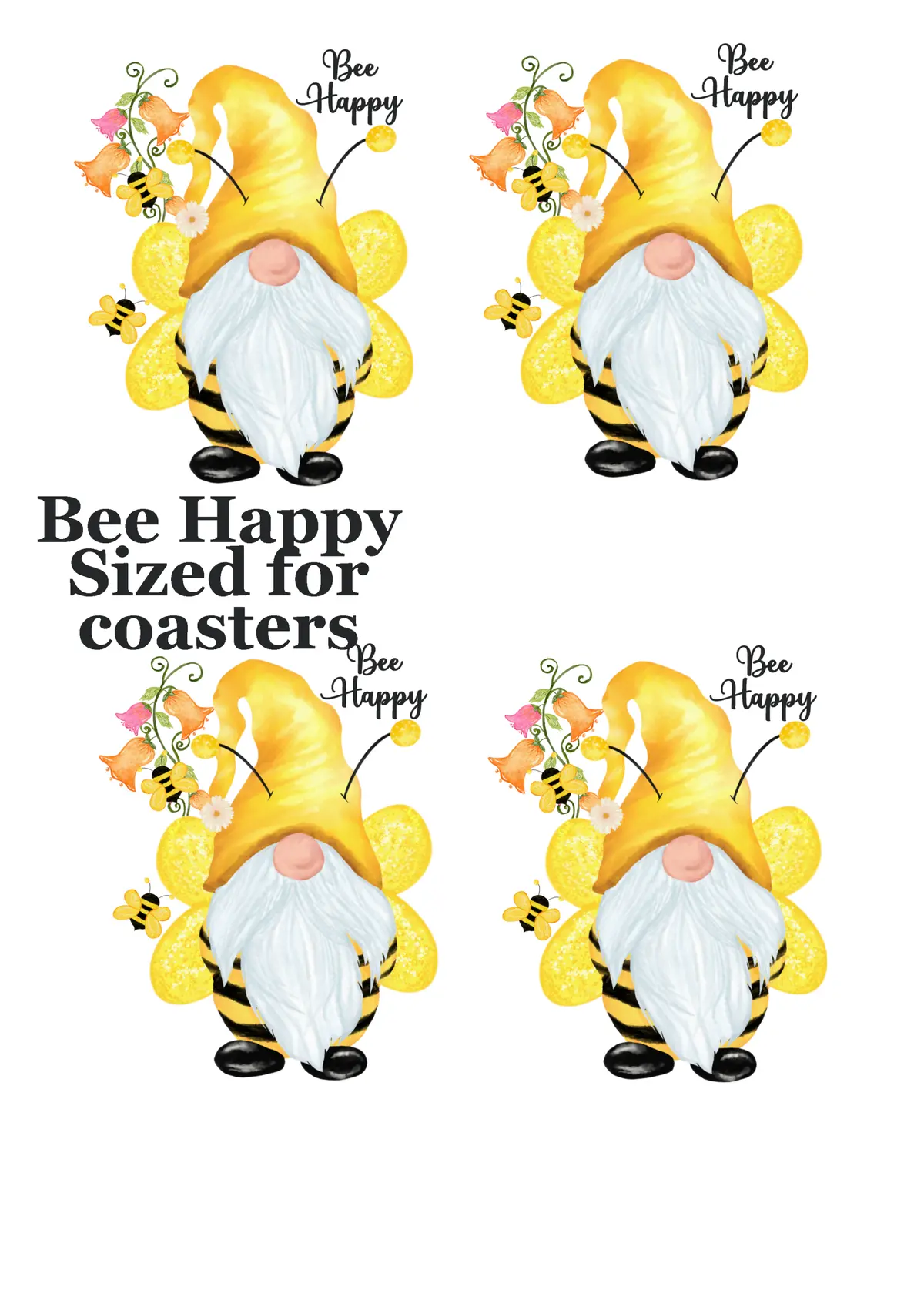 Bee Happy Coasters 1
