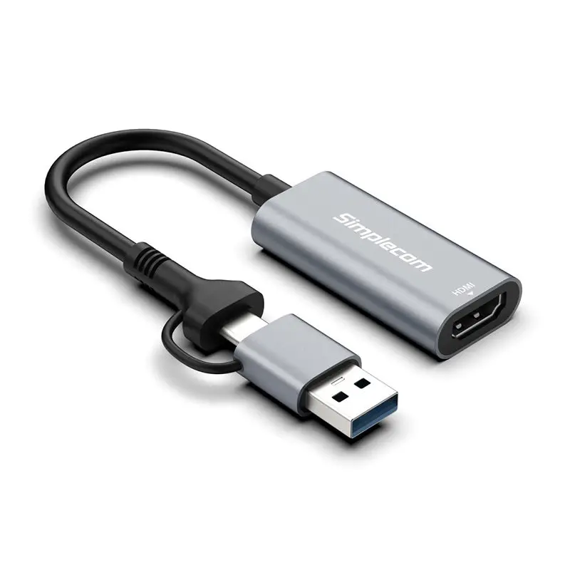 Simplecom Usb 3.0 And Usb-C To Hdmi Fhd Video Card Adapter (Da306c) 1