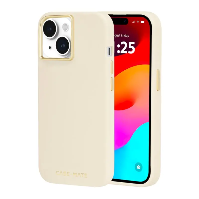 Case-Mate Silicon Case For Iphone 15 (Magsafe) - Beige 1