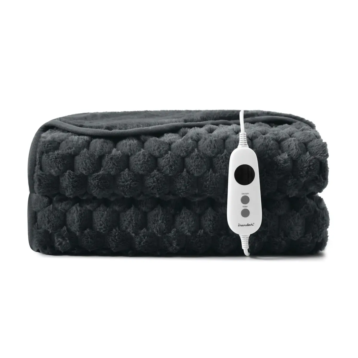 Dreamaker Emmett Textured Faux Fur Heated Throw [180X200cm] (Charcoal) 1
