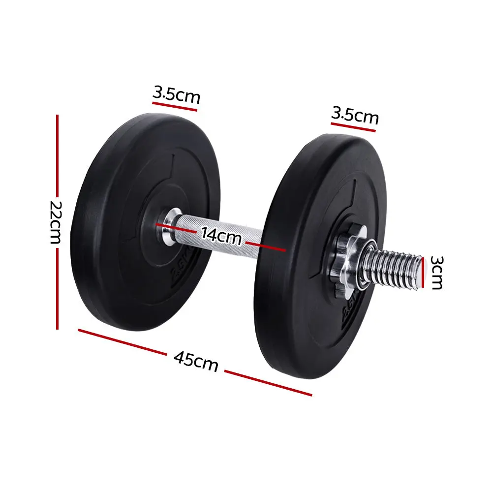 Everfit 15Kg Dumbbell Set Weight Plates Dumbbells Lifting Bench 2