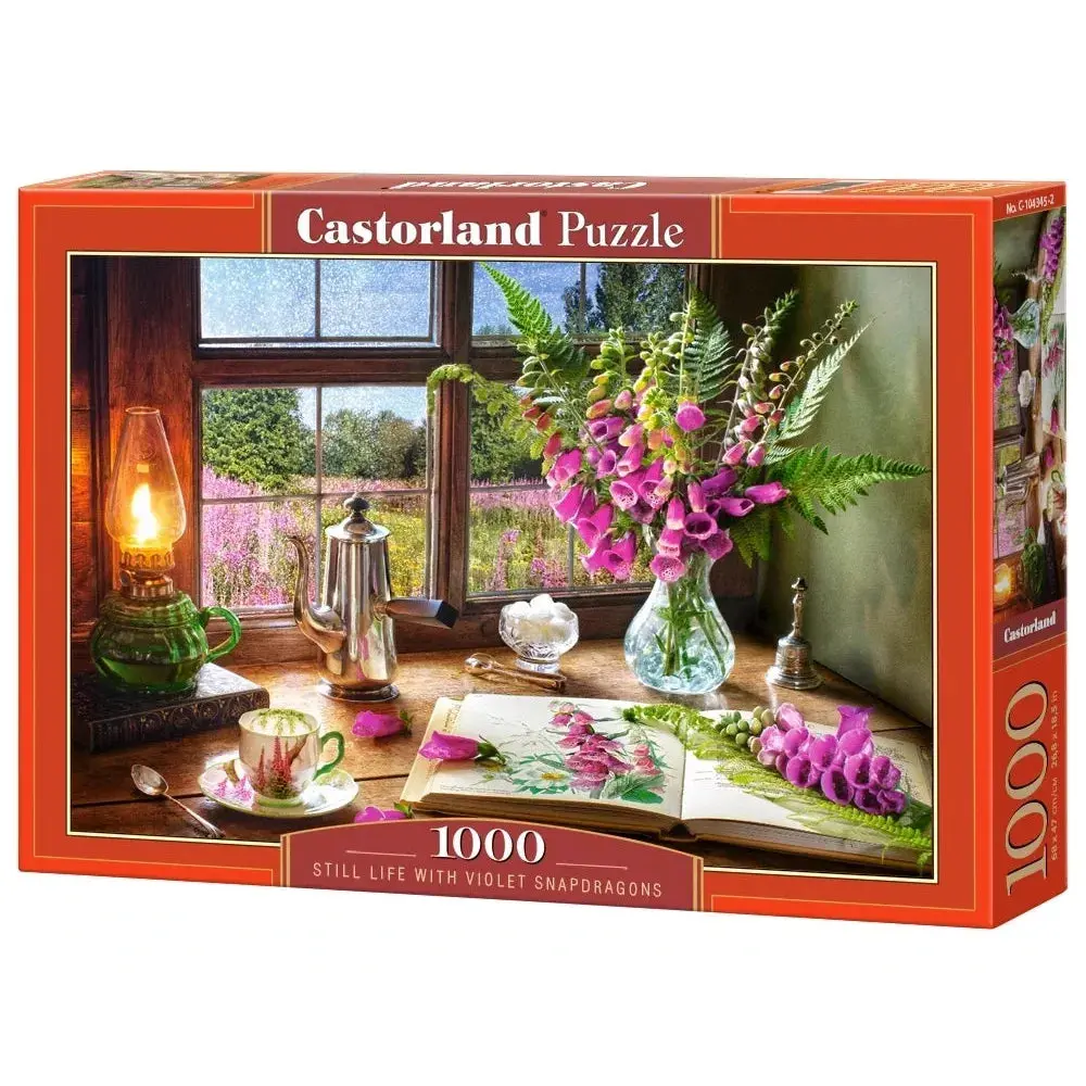 Castorland 1000-Pieces Still Life With Violet Snapdragons Puzzle 1