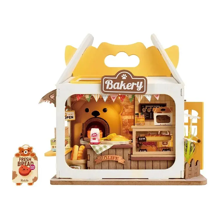 Robotime Diy Mini House Teddy's Breadbox 1