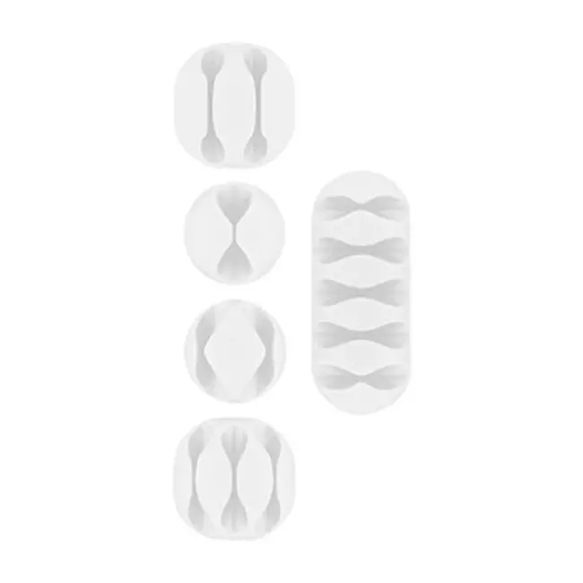 Goobay Mixed Slot Adhesive Cable Organizers (White) 5-Pieces 1