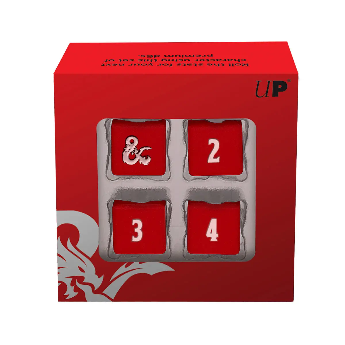 Ultra Pro: Up18397 D&D Heavy Metal D6 Red And White Deluxe Dice Set 4 Dungeons & Dragons 1